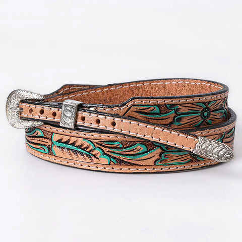 American Darling Tan/Teal Tooled Hat Band