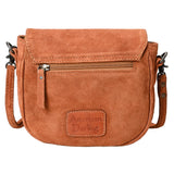 American Darling Chocolate Roughout Boot Stich Leather Crossbody