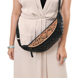 Model wearing the Quilted Leather Fanny Pack