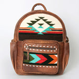 Aztec blanket leather backpack purse
