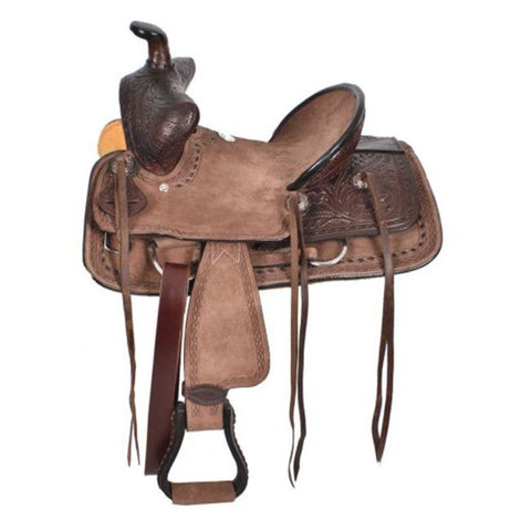 Side View of Double T 13" Youth Bear Trap Saddle