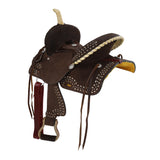 Back side view of Double T Vivien Barrel Style Saddle