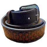 Hooey Men's 2 Tone Brown Tooled Belt