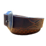 Hooey Men's 2 Tone Brown Tooled Belt