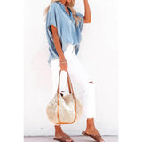 Women's Oversize Denim Blouse