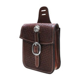 Brown basket weave pocket 