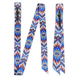 Showman Blue Tribal Skies nylon tie strap and off billet with 2-ply webbed construction and bold Southwest-inspired print