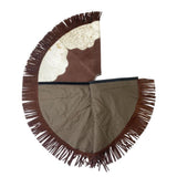 Skirt folded showing Brown backing with Velcro closure