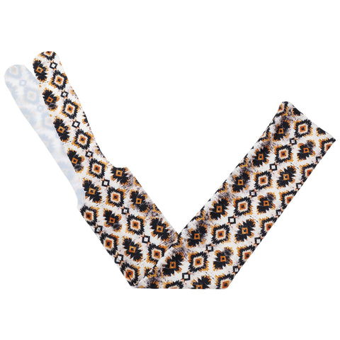 Tail ag with White, Black, and Brown Aztec Sunstone Print