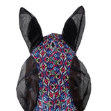 close up of meshing and aztec print