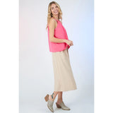 Women's Solid Pleated Halter Tank