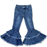 Shea Baby Girl's Denim Ruffle Bell Jeans