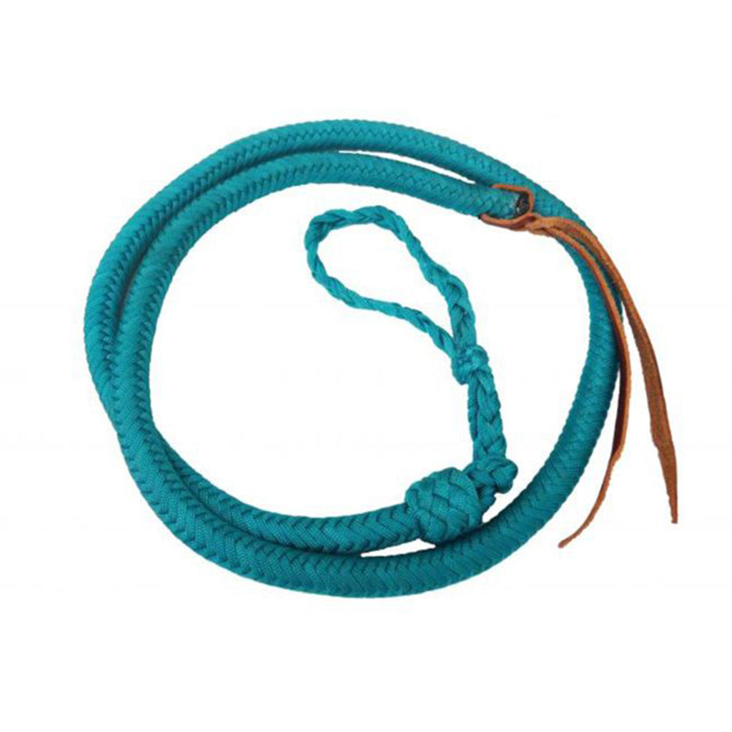 Showman Braided nylon Over & Under whip with leather popper