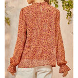 Andree Women's Rust & Plum Floral Blouse