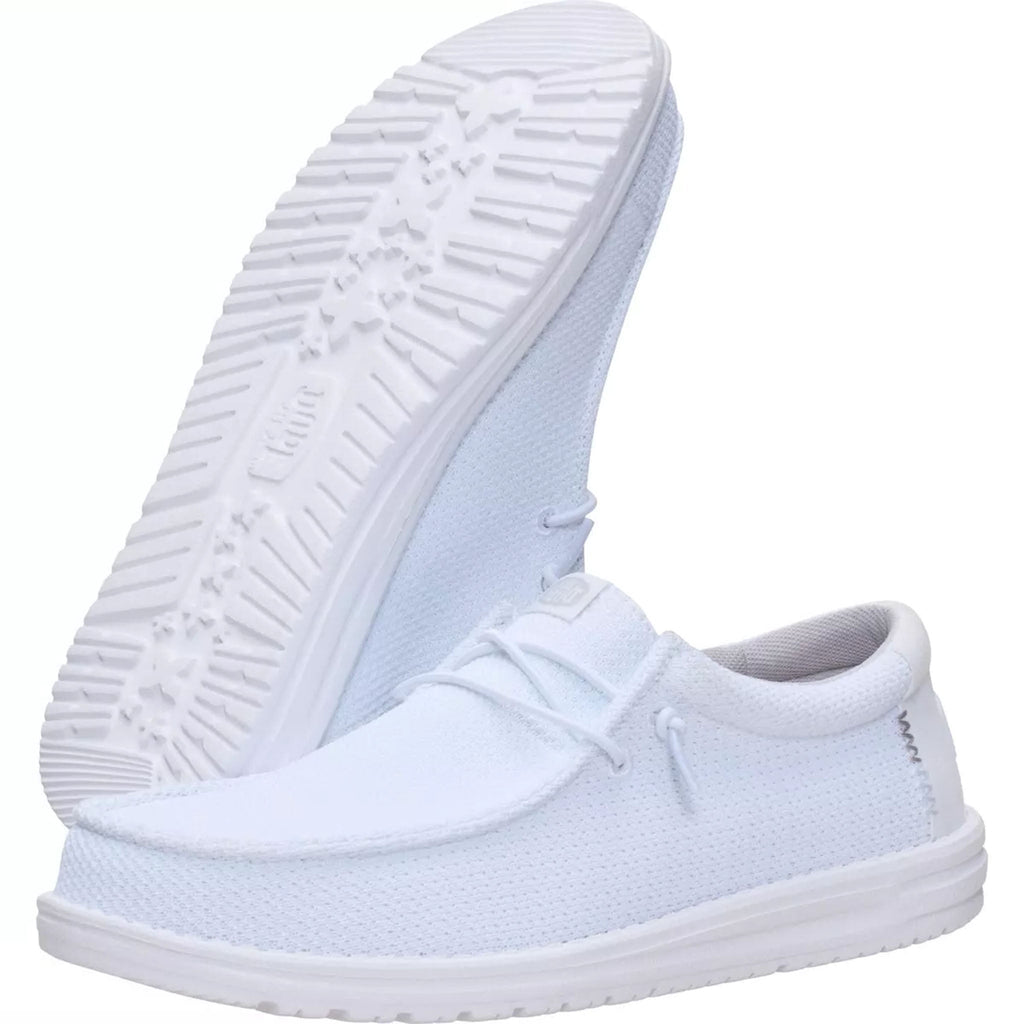 Side and bottom view of the White Wally Mesh Shoes