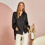 Andree Women's Black Shiny Blouse