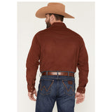 Wrangler Retro Men's Solid Corduroy Long Sleeve Snap Western Shirt Back View