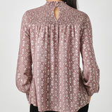 Mystree Women's Sparkle Smocked Blouse