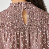 Mystree Women's Sparkle Smocked Blouse