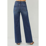 Risen High Rise Distressed Wide Leg Jeans