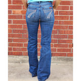 7 For All Mankind Women's Med Wash Silver Stitch Dojo