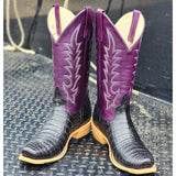 Horse Power Black Caiman Belly Boots