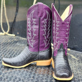Horse Power Black Caiman Belly Boots