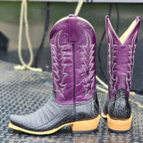 Horse Power Black Caiman Belly Boots