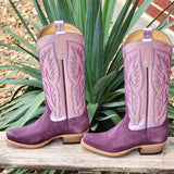 Macie Bean Berry Suede Square Toe Boots