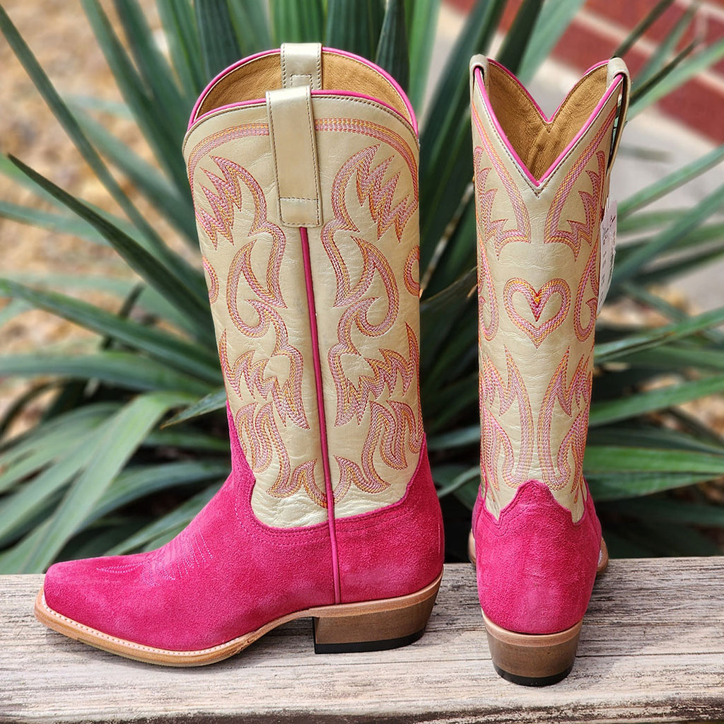 Macie Bean Hot Pink Square Toe Boots Western Edge Ltd
