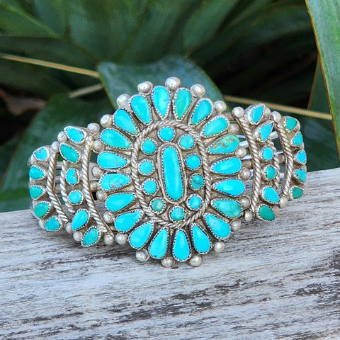 Vintage Turquoise Cluster Cuff