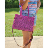 American Darling Pink Fully Tooled Tote