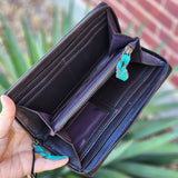 American Darling Turquoise Tooled Wallet