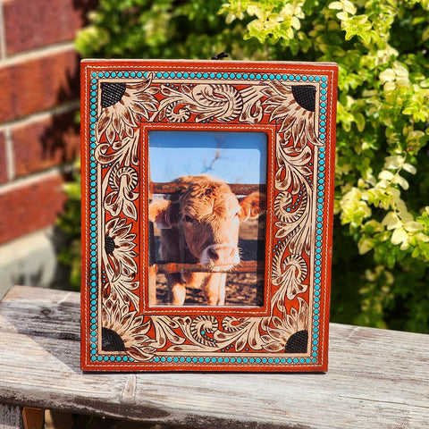 Devonnie’s Sunflowers Hand-tooled Photo Frame