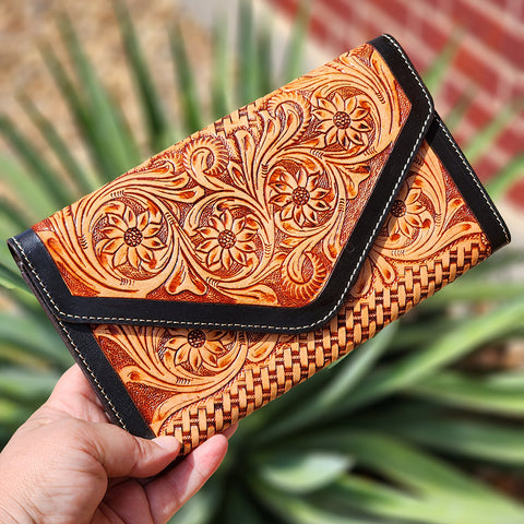 Tooled Womens Wallet — Western Hands Fashion