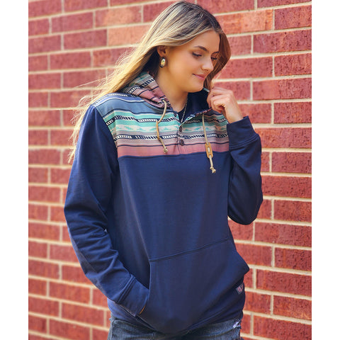 navy and serape aztec pullover
