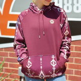Hooey Women's Maroon Aztec Hoodie