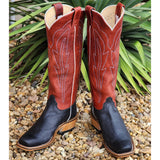 Olathe Men's Black & Red Navajo Bison Boots