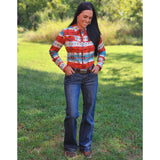 Wrangler Women's Red & Blue Southwest Shirt