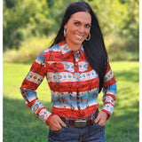 Wrangler Women's Red & Blue Southwest Shirt