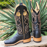Olathe Black Smooth Ostrich Boots