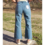 Vervet Blue Grey 90's Distressed Crop Jeans