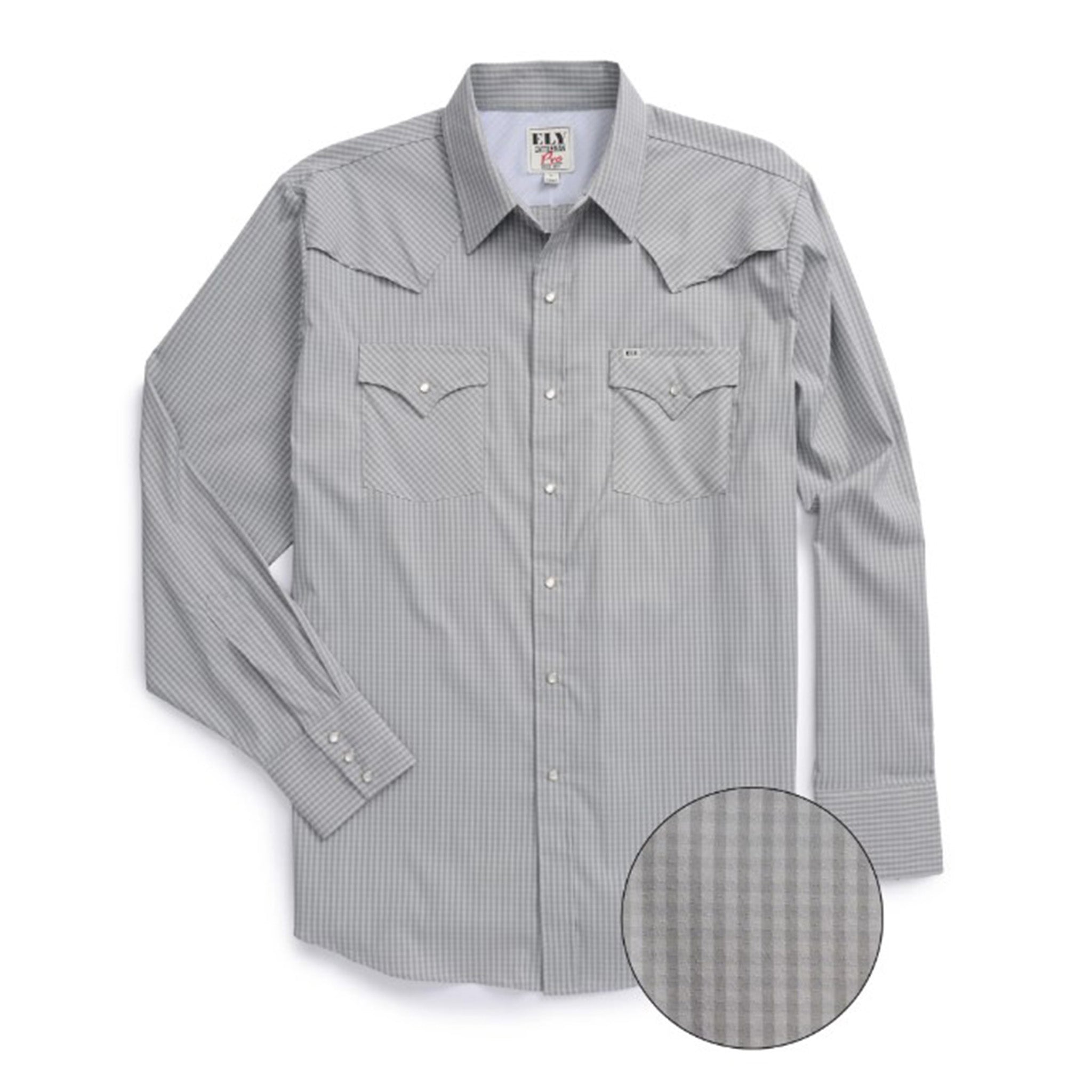 Ely Walker Men s Lite Grey Grey Checked Tech Shirt