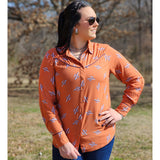 Cactus Print Pearl Snap L/S