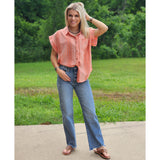 Dobby Peach Stripe Shirt