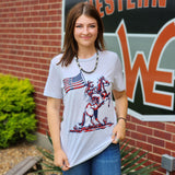 Texas True Threads Women's Patriotic Cowboy Tee