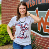 Texas True Threads Women's Patriotic Cowboy Tee
