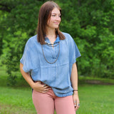 Women's Oversize Denim Blouse