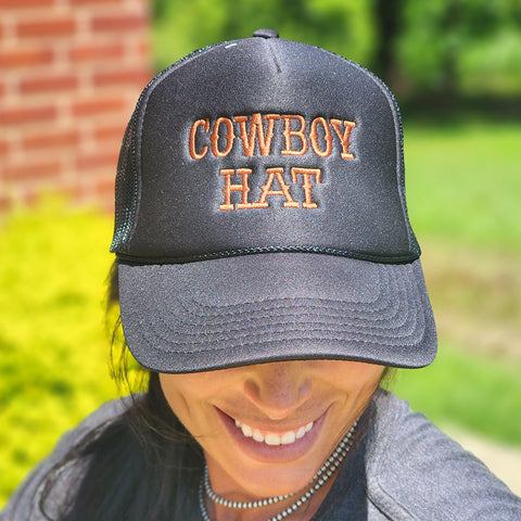 Trucker Cowboy Hat Cap Black/Black