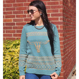 Aqua Longhorn Sweater